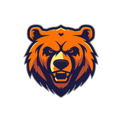 Angry Bear Head Mascot Vector for Esports Team Logo