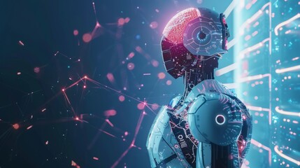 Abstract background illustration: transformation, innovation, ai, robotics, and automation in the digital era