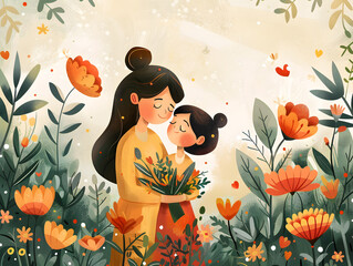 Celebrate Motherhood with Warm and Welcoming Illustrations