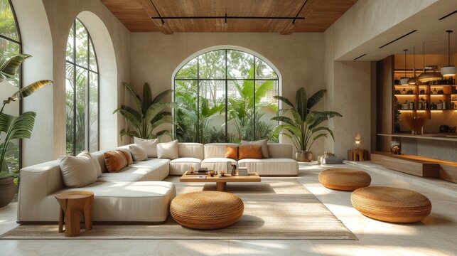 Spacious Living Room Filled With Natural Light