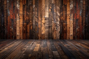 a wood wall and floor