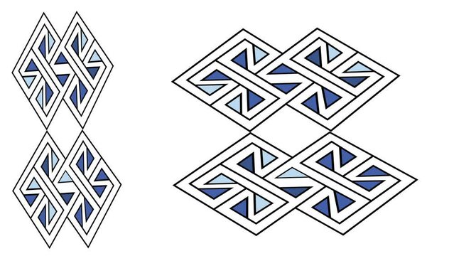 Geometrical objects  simple animation with several transitions on white background.