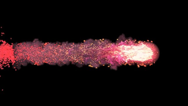 Magical red orange fireball meteor and particles 

the video is with alpha channel (the background is transparent)
