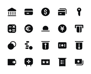 Banking and Payments Icons Set - Fill