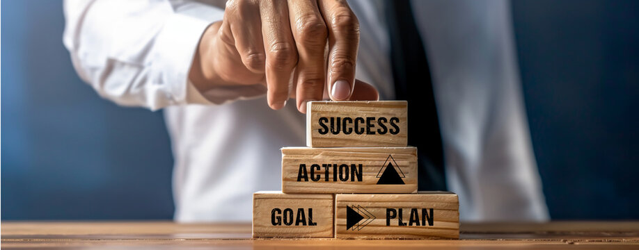 Strategic Steps to Business Success - Goal, Plan, Action

