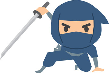 刀を構える忍者のイメージイラスト © kintomo
