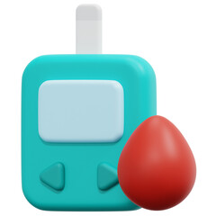 diabetes test 3d render icon illustration