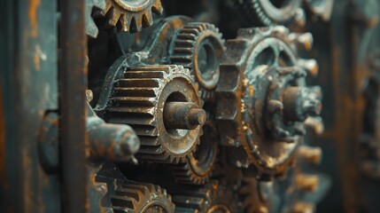 Details of old mechanical gears.