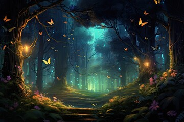 Obraz premium Firefly Forest Wonders