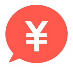 Obraz premium シンプルな赤色の円マークと吹き出し