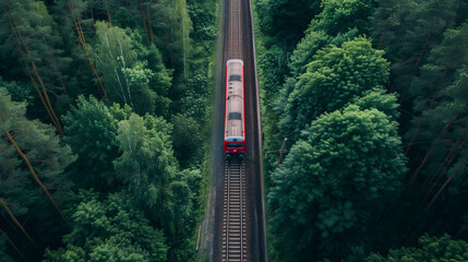 high angle view of train ,country side rail