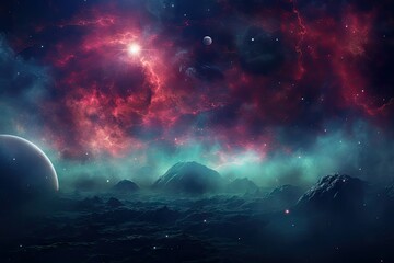 Space Odyssey with Nebula Background Explorations