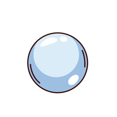 Groovy cartoon shiny glass ball. Funny retro magic sphere, glossy crystal orb of fortune teller, forecast and prediction mascot. Cartoon clear ball sticker of 70s 80s style vector illustration