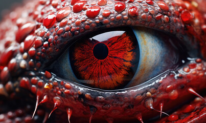 Extreme macro photography of amazing lizard eye