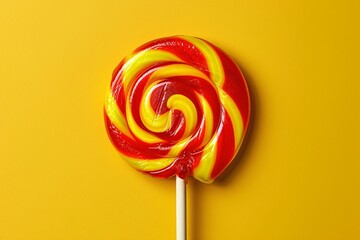 a red and yellow swirl lollipop - Powered by Adobe