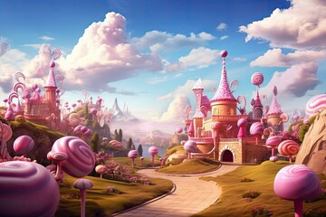 Fantasyland Odyssey in Sweetness - obrazy, fototapety, plakaty