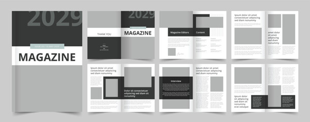 Magazine Layout with Black and White