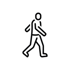 Black line icon for walk