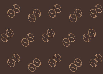 Coffee beans pattern. Pattern for cover design, food package, menu, background, coffee shop
