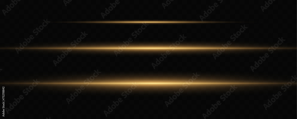 Aufkleber horizontal dynamic light golden lines.bright rays of light. vector illustration.bright golden flashe