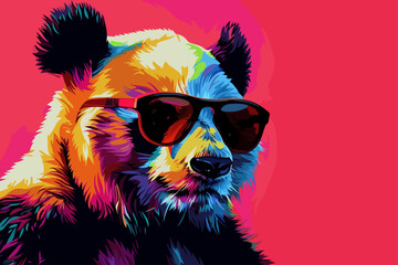 trendy panda with black sunglasses