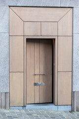 Wooden door, Modern entrance door, Outdoor exterior architecture background