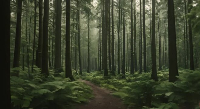 the atmosphere of a view in the middle of a quiet forest