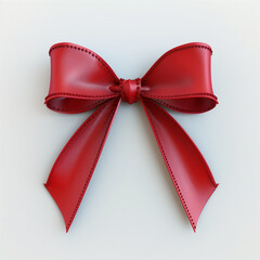 3D Rendered Red Ribbon Bow on White Background