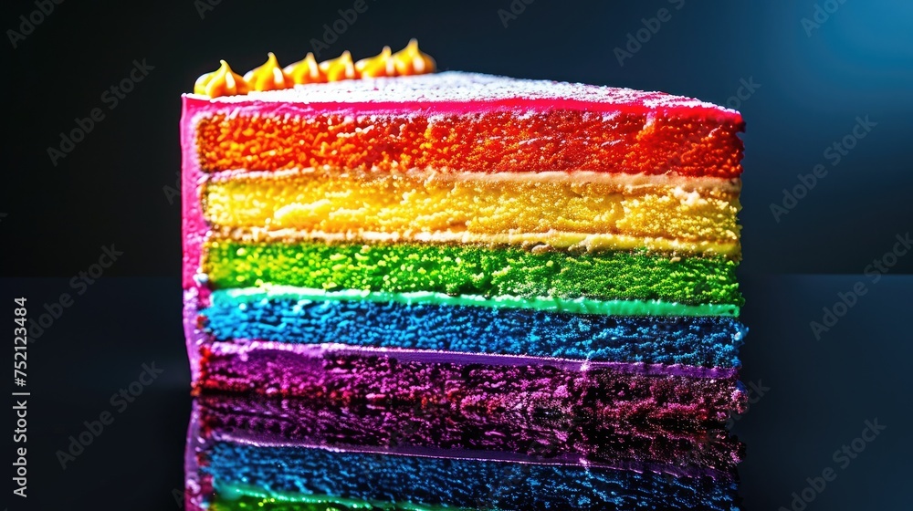 Poster rainbow delight creating visual magic with a cake