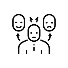 Black line icon for mood swing