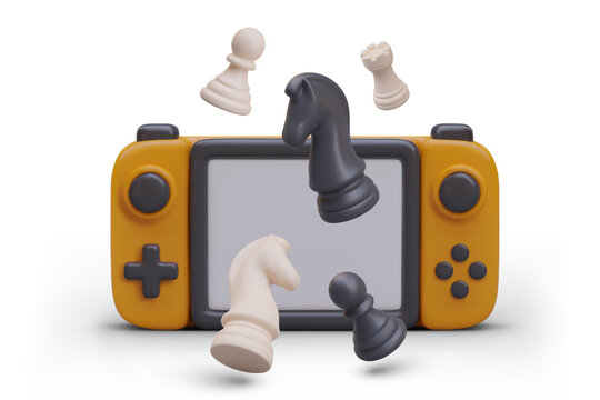 Advertisement of online chess. Modern digital entertainment
