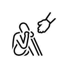 Black line icon for psychological help