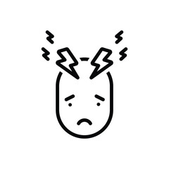 Black line icon for stress