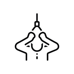 Black line icon for suicidal thought