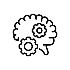 Black line icon for cognition