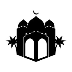 Logo simple mosque silhouette black