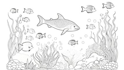 Underwater world - coloring page