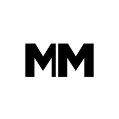 Letter M and M, MM logo design template. Minimal monogram initial based logotype.
