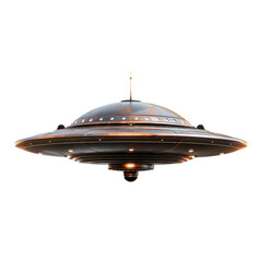 Fototapeta premium UFO in retro style. Isolated on transparent background. 