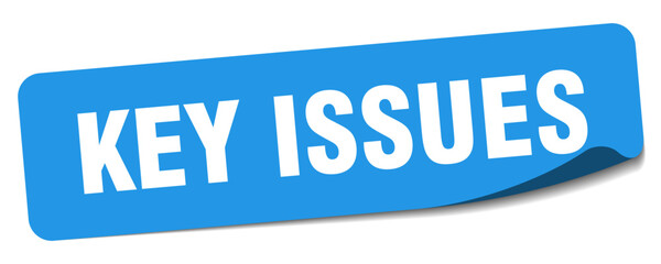 key issues sticker. key issues label