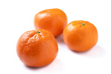 Fresh tangerines isolated on white background