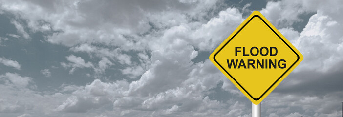 tornado warning on dark cloud, caution storm, tornado, rain flood warning