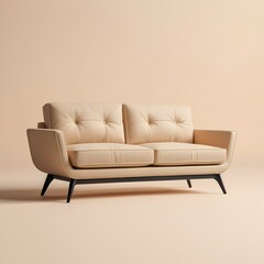 Beige sofa on a beige background