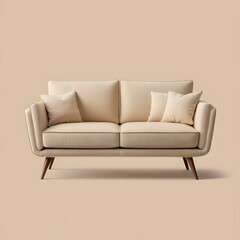 Beige sofa on a soft beige background