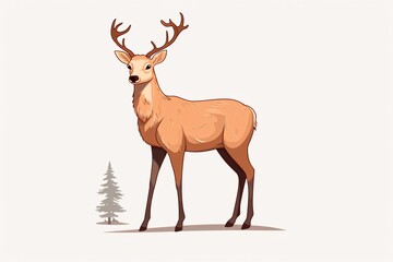 a cartoon of a deer