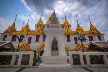 Fototapeta na wymiar Loha Prasat Metal Castle at Wat Ratchanatdaram, Bangkok, Thailand