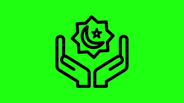 Crescent Moon Islamic symbol for calendar and Ramadan Green screen video