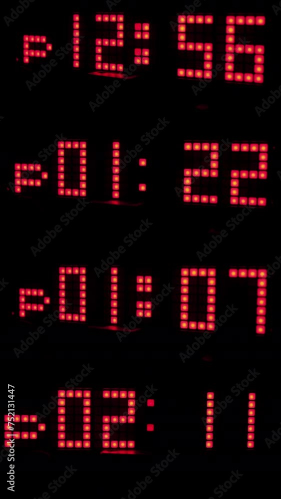 Aufkleber counting numbers, time and code information in vertical