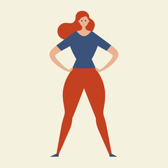 Fototapeta na wymiar Empowered Woman: Minimalist Vector Icon