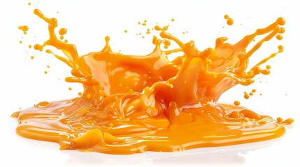 Splash of orange juice isolated on a white background
